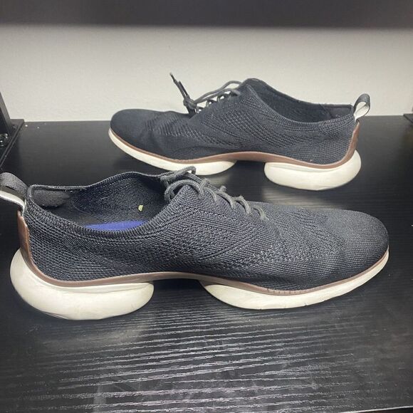 Cole Haan Mens 3.ZEROGRAND Black Wingtip Oxford Knit Shoes Size 11 M C29296 - Picture 7 of 9
